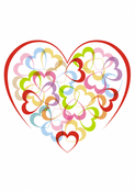 Coeur vibrant de couleurs en douceur